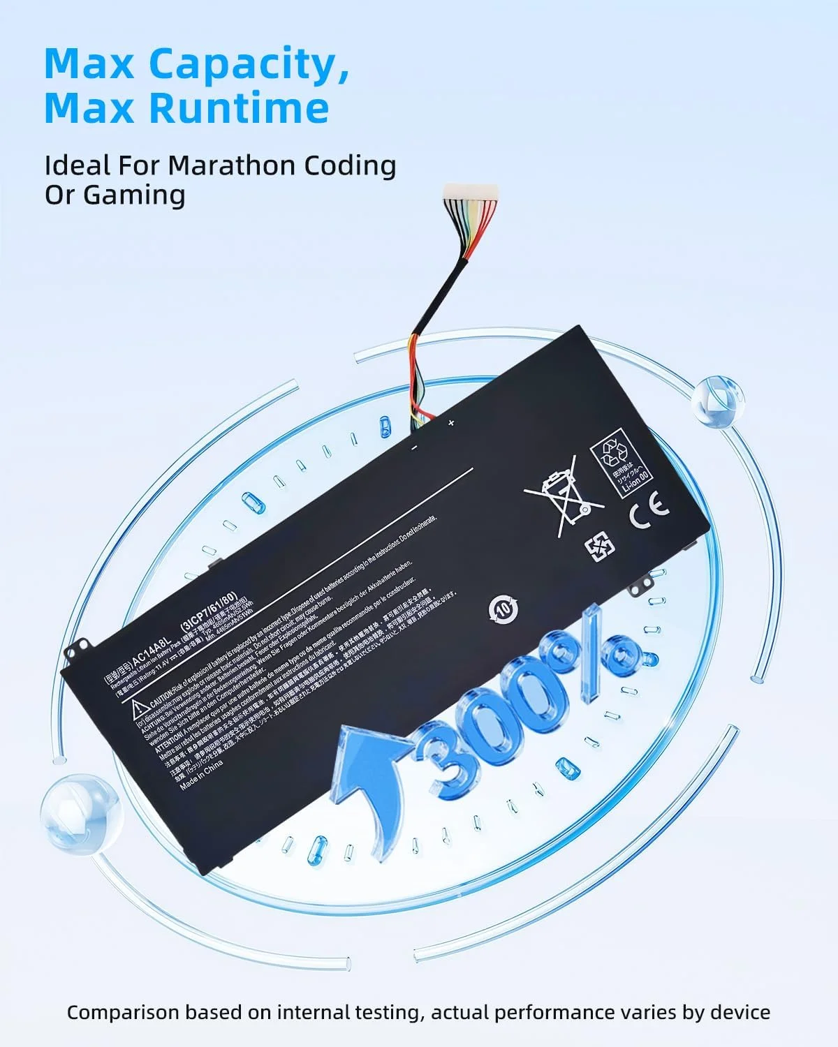 باتری لپ تاپ 52.5Wh AC14A8L جایگزین برای Acer V15 Nitro Aspire VN7-571 VN7-591 VN7-571G VN7-791G VN7-791 سری 11.4V با عملکرد بالا باتری لپ تاپ 52.5Wh AC14A8L جایگزین برای Acer V15 Nitro Aspire VN7-571 VN7-591 VN7-571G VN7-791G VN7-791 سری 11.4V با عملکرد بالا