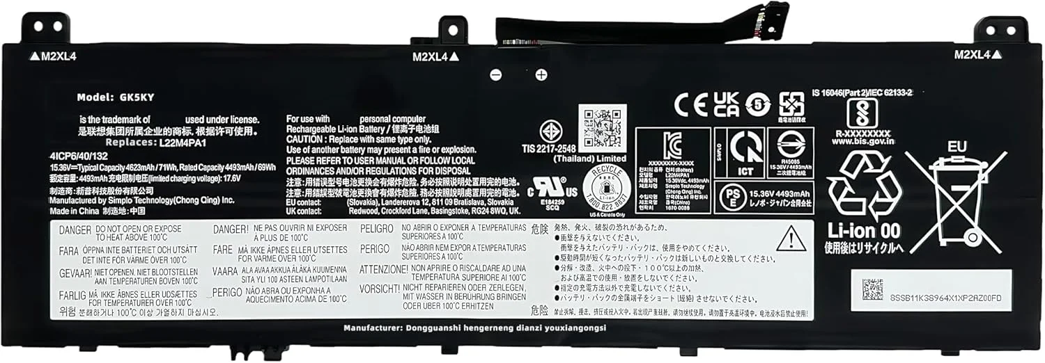 باتری لپ تاپ 71wh L22M4PA1 جایگزین برای سری Lenovo Yoga 7 14ARP8 14IML9 14IRL8 16IRL8 16ARP8 مدل های L22D4PA1 SB11N46027 5B11N45944 5B11K38963 L22C4PA1 با عملکرد بالا باتری لپ تاپ 71wh L22M4PA1 جایگزین برای سری Lenovo Yoga 7 14ARP8 14IML9 14IRL8 16IRL8 16ARP8 مدل های L22D4PA1 SB11N46027 5B11N45944 5B11K38963 L22C4PA1 با عملکرد بالا