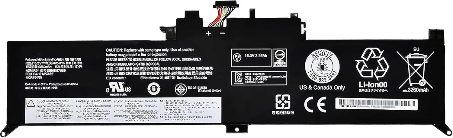 باتری لپ تاپ 51Wh مدل 01AV433 01AV432 01AV434 با ظرفیت 3340mAh و 4 سلولی، 15.28 ولت، جایگزین برای سری Lenovo ThinkPad Yoga 370/ X380 Yoga مدل SB10K97590 SB10K97589 SB10K97591 با عملکرد بالا باتری لپ تاپ 51Wh مدل 01AV433 01AV432 01AV434 با ظرفیت 3340mAh و 4 سلولی، 15.28 ولت، جایگزین برای سری Lenovo ThinkPad Yoga 370/ X380 Yoga مدل SB10K97590 SB10K97589 SB10K97591 با عملکرد بالا