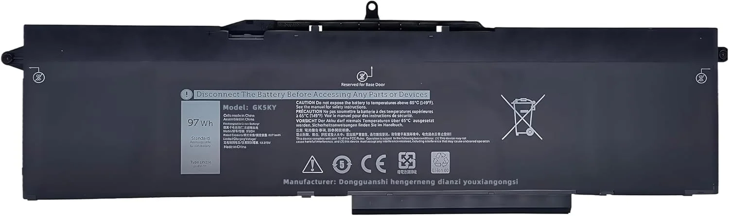 باتری لپ تاپ 97Wh مدل 1FXDH 1WJTO جایگزین برای Dell Latitude 15 5501 5511 E5501 E5511 Precision 3541 3551 سری نوت بوک 01WJT0 1WJT0 0D191G D191G CN-0D191G با عملکرد بالا