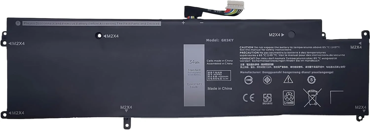 باتری لپ تاپ جایگزین 34Wh XCNR3 برای دل سری Latitude 13 7370 Ultrabook مدل های 0XCNR3 WY7CG MH25J با عملکرد بالا