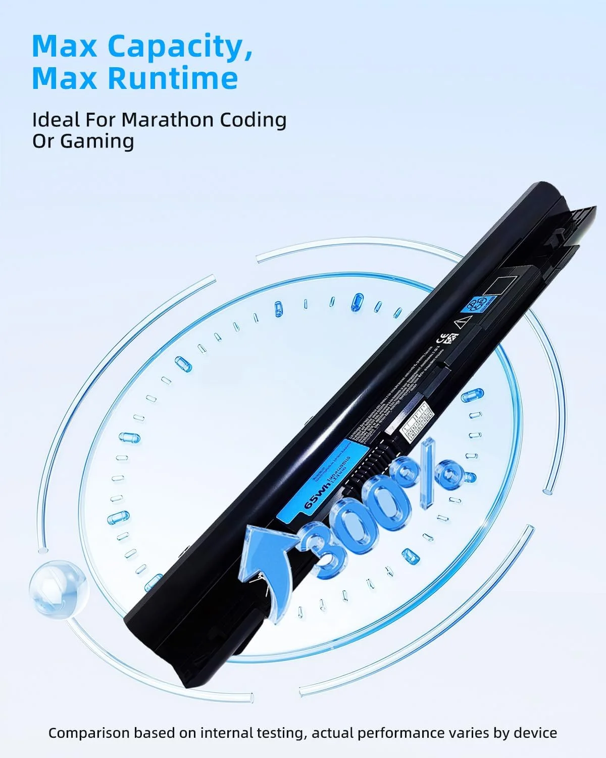 باتری لپ تاپ 65 وات 5.2 آمپر 268X5 جایگزین برای دل Vostro V131 V131D V131R Latitude 3330 سری Inspiron 13z N311z 14z N411z سری نوت بوک 11.1 ولت با عملکرد بالا