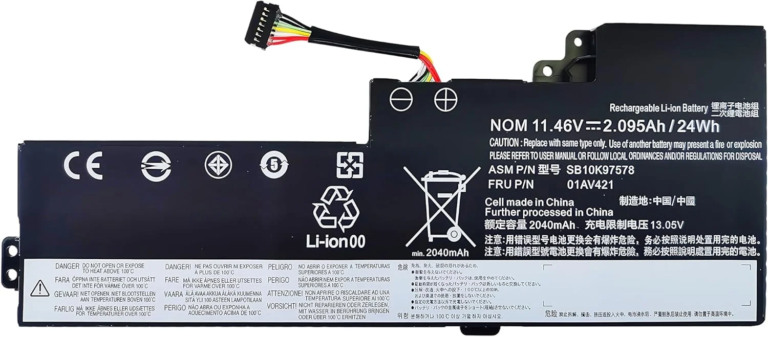 باتری داخلی لپ تاپ جایگزین 24Wh 01AV421 برای سری ThinkPad T470 T480 A475 A485 TP25، برای کامپیوتر 01AV419 01AV489 01AV420 SB10K97577 با عملکرد بالا باتری داخلی لپ تاپ جایگزین 24Wh 01AV421 برای سری ThinkPad T470 T480 A475 A485 TP25، برای کامپیوتر 01AV419 01AV489 01AV420 SB10K97577 با عملکرد بالا