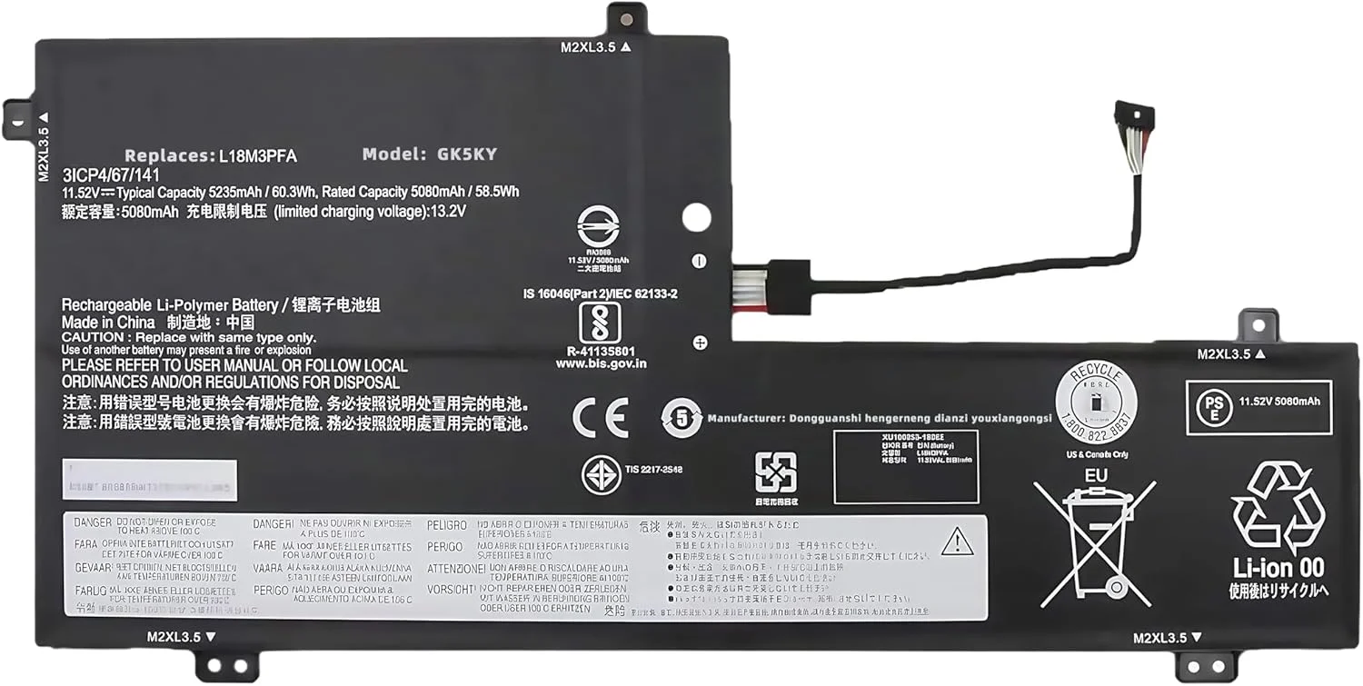 باتری لپ تاپ 60.3Wh L18M3PFA جایگزین برای سری های یوگا C740-15IML C740-15 C740-15-81TD مدل های L18D3PF2 5B10T83739 5B10W67402 SB10W67375 5B10T83740 5B10W67258 با عملکرد بالا باتری لپ تاپ 60.3Wh L18M3PFA جایگزین برای سری های یوگا C740-15IML C740-15 C740-15-81TD مدل های L18D3PF2 5B10T83739 5B10W67402 SB10W67375 5B10T83740 5B10W67258 با عملکرد بالا