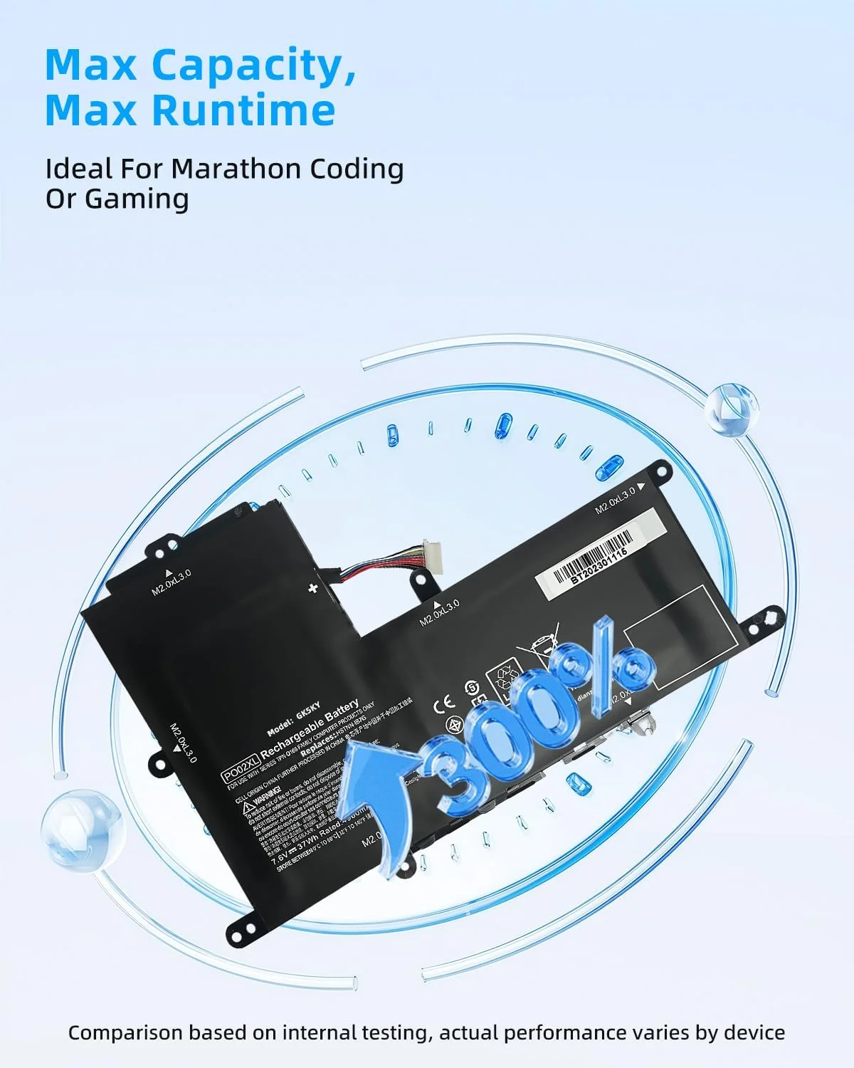 باتری لپ تاپ 37Wh PO02XL جایگزین برای سری های HP Stream 11-R 11-R014WM Pro G2 G3 HSTNN-DB7G TPN-Q166 823908-1C1 823908-2C1 824560-005 HSTNN-IB7G با عملکرد بالا