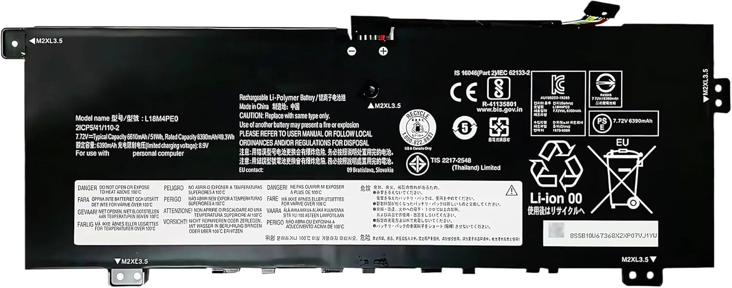 باتری لپ تاپ جایگزین ASODI L18M4PE0 L18L4PE0 با ظرفیت 51 وات ساعت برای سری Lenovo Yoga C740-14IML، شماره قطعات 5B10W67296 5B10U40209 5B10U40210 5B10W67185، ولتاژ 7.72 ولت، ظرفیت 6610 میلی آمپر ساعت، عملکرد بالا باتری لپ تاپ جایگزین ASODI L18M4PE0 L18L4PE0 با ظرفیت 51 وات ساعت برای سری Lenovo Yoga C740-14IML، شماره قطعات 5B10W67296 5B10U40209 5B10U40210 5B10W67185، ولتاژ 7.72 ولت، ظرفیت 6610 میلی آمپر ساعت، عملکرد بالا