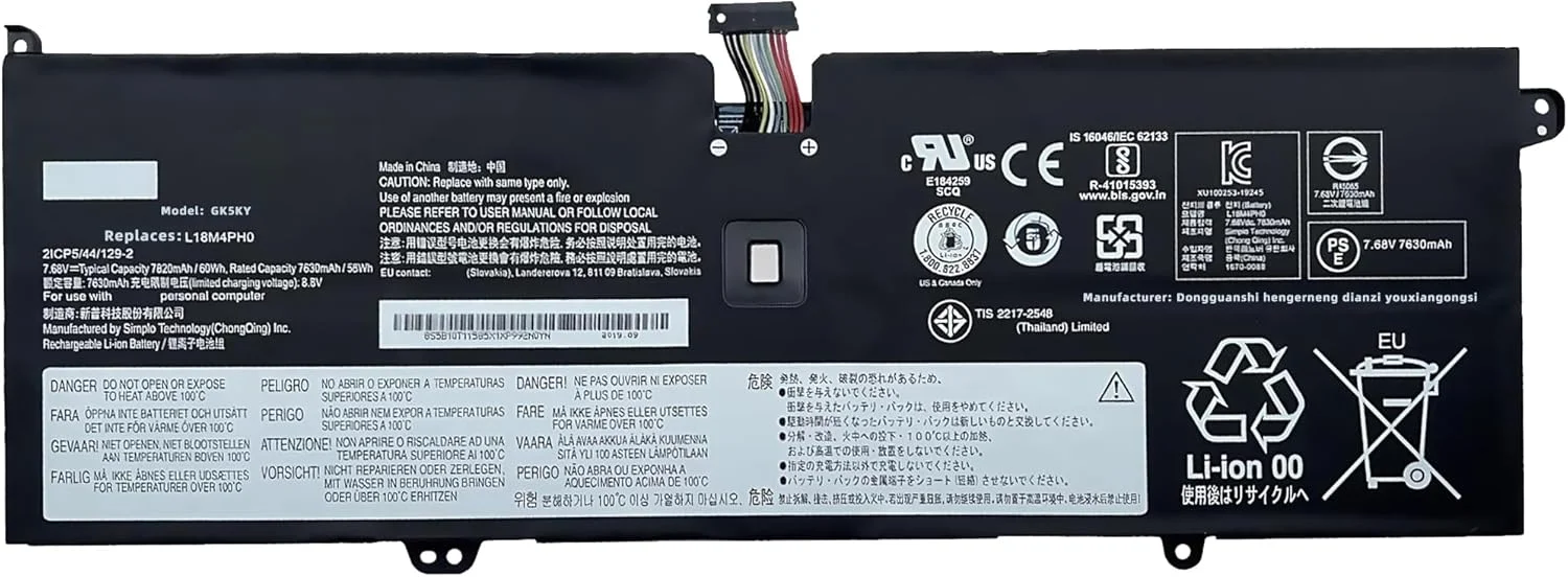 باتری لپ تاپ 60Wh L18M4PH0 L18C4PH0 جایگزین برای لنوو Yoga C940-14IIL Yoga C940 15irh سری 14 5B10T11585 5B10W67374 5B10T11586 5B10W67180 با عملکرد بالا