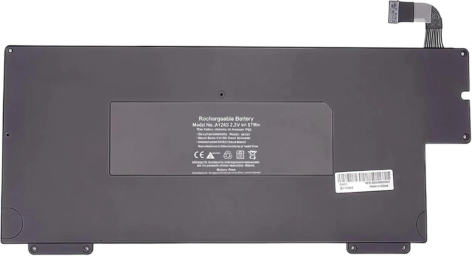 باتری جایگزین 36.96Wh برای مک بوک ایر 13 اینچ A1237، برای مک بوک ایر 13 اینچ A1304، برای مک بوک ایر MB940LL/A 13.3 اینچ (5400mAh) 661-4587, 661-4915, 661-5196, A1237, A1245, A1304 با عملکرد بالا