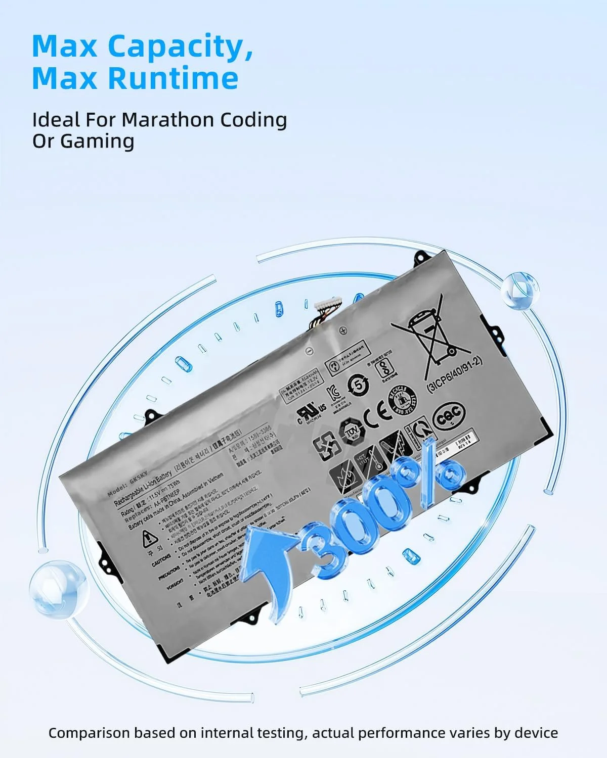 باتری لپ تاپ جدید 75Wh AA-PBTN6EP جایگزین برای سامسونگ 900X3T 900X5T 930XBE 950XBE 900X5T-X78L NP900X5T NP900X5T-X01US NP900X3T NP950XBE NT900X3T NT900X3U NT900X5T NT900X5U با عملکرد بالا