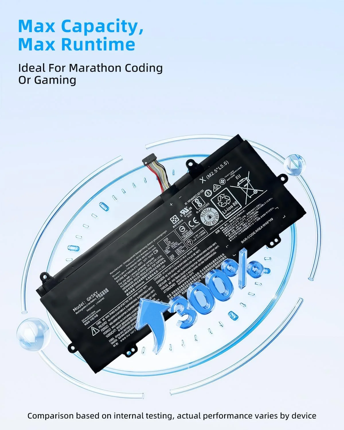 باتری لپ تاپ 45Wh L15M3PB2 جایگزین برای لپ تاپ های سری Lenovo 100e Winbook/300e Winbook/N22 N23 N24 Winbook مدل های 5B10K90780 L15C3PB0 5B10K90783 با عملکرد بالا