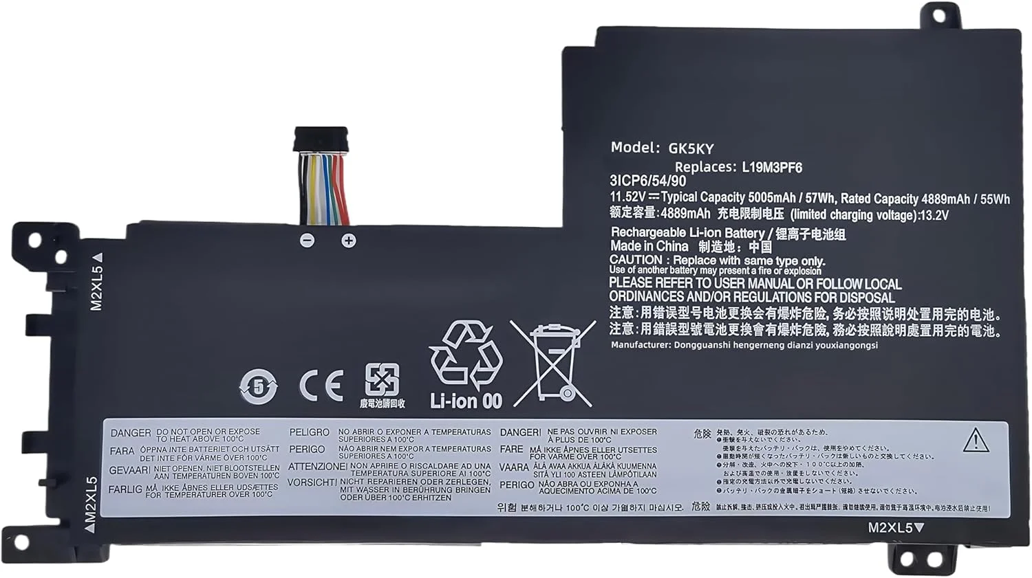 باتری لپ تاپ 57Wh L19L3PF2 جایگزین برای لنوو Ideapad 5-15ARE05 5-15IIL05 سری نوت بوک L19L4PF1 L19C3PF4 L19C3PF5 L19C4PF1 L19M3PF6 L19D3PF3 11.55V 4770mAh با عملکرد بالا