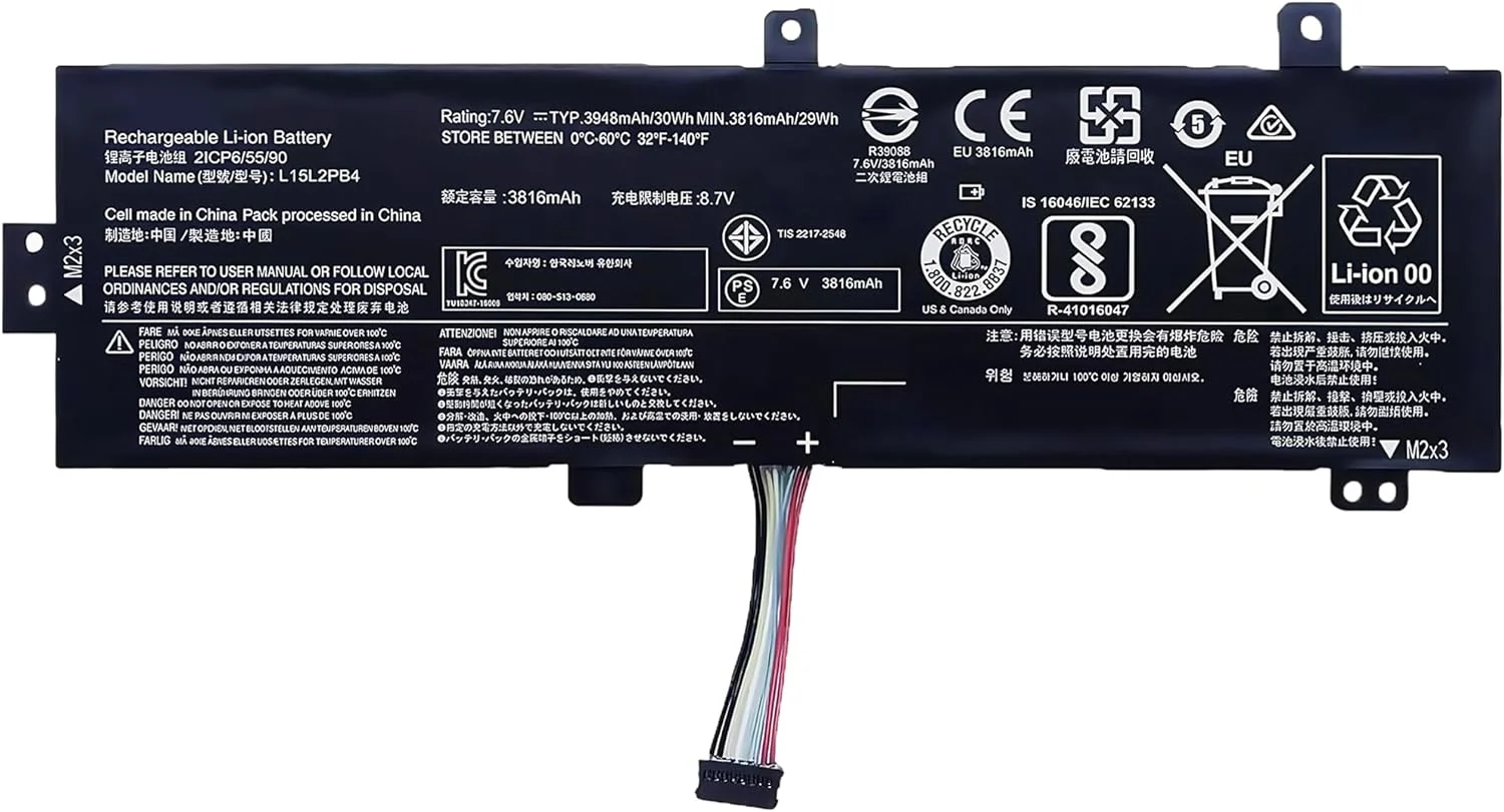 باتری لپ تاپ 30Wh L15L2PB4 جایگزین برای لنوو IdeaPad 510-15ISK/15IKB 310-15ABR/15IAP/15IKB/15ISK 310 Touch-15IKB/15ISK سری L15C2PB5 L15M2PB5 L15M2PB3 با عملکرد بالا