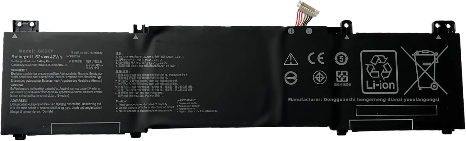 باتری لپ تاپ 42Wh B31N1822 جایگزین برای سری ASUS ZenBook Flip 14 UM462 UM462DA 11.52V 0B200-03220000 0B200-03220100 3ICP5/57/80 B31Bi2H B31BIEH B31BlEH با عملکرد بالا