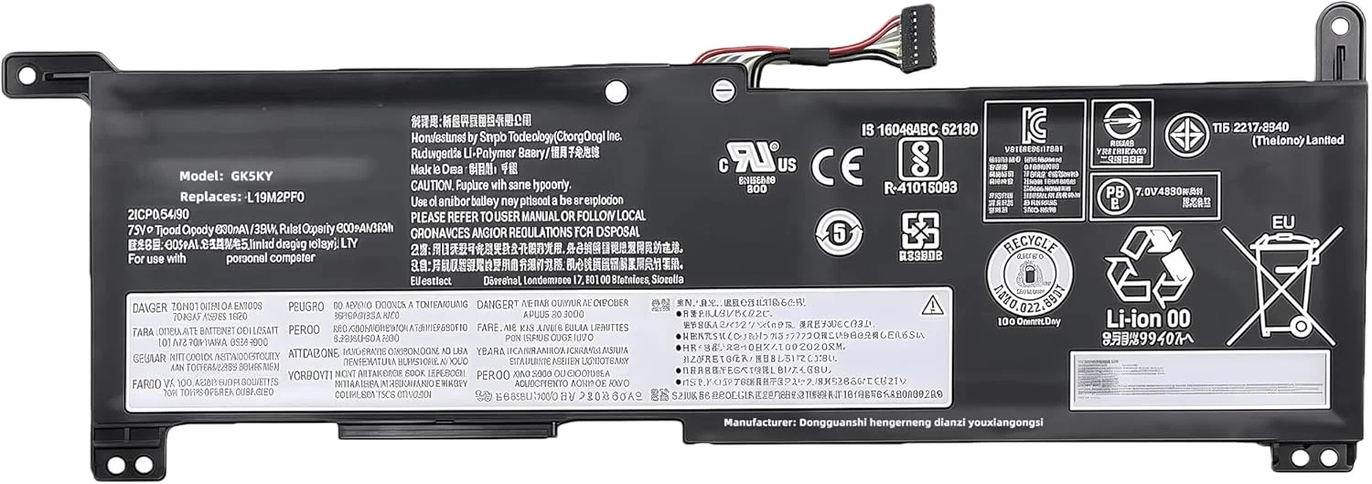 باتری لپ تاپ 35Wh L19M2PF0 جایگزین برای لنوو Ideapad Slim 1-11AST-05 81VR 1-14AST-05 81VS / برای Ideapad 1-11ADA05 82GV / برای Ideapad 1-14ADA05 82GW سری L16L2PB3 با عملکرد بالا