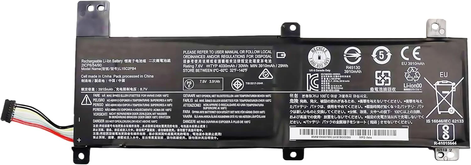 باتری لپ تاپ جایگزین 30Wh L15C2PB4 L15M2PB4 L15M2PB2 L15L2PB2 L15C2PB2 L15L2PB3 L15C2PB6 برای Lenovo ideapad 310-14IAP 310-14IKB 310-14ISK Series (7.6V 30Wh) با عملکرد بالا