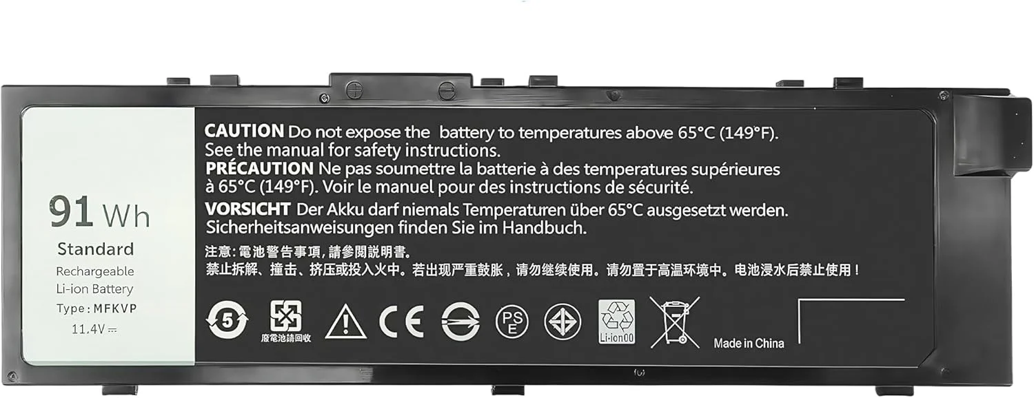باتری لپ تاپ 91Wh MFKVP برای سری های Dell Precision 15 7510 7520 17 7710 7720 M7510 M7710 نوت بوک 451-BBSF 451-BBSB TWCPG T05W1 GR5D3 0FNY7 1G9VM M28DH 11.4V با عملکرد بالا