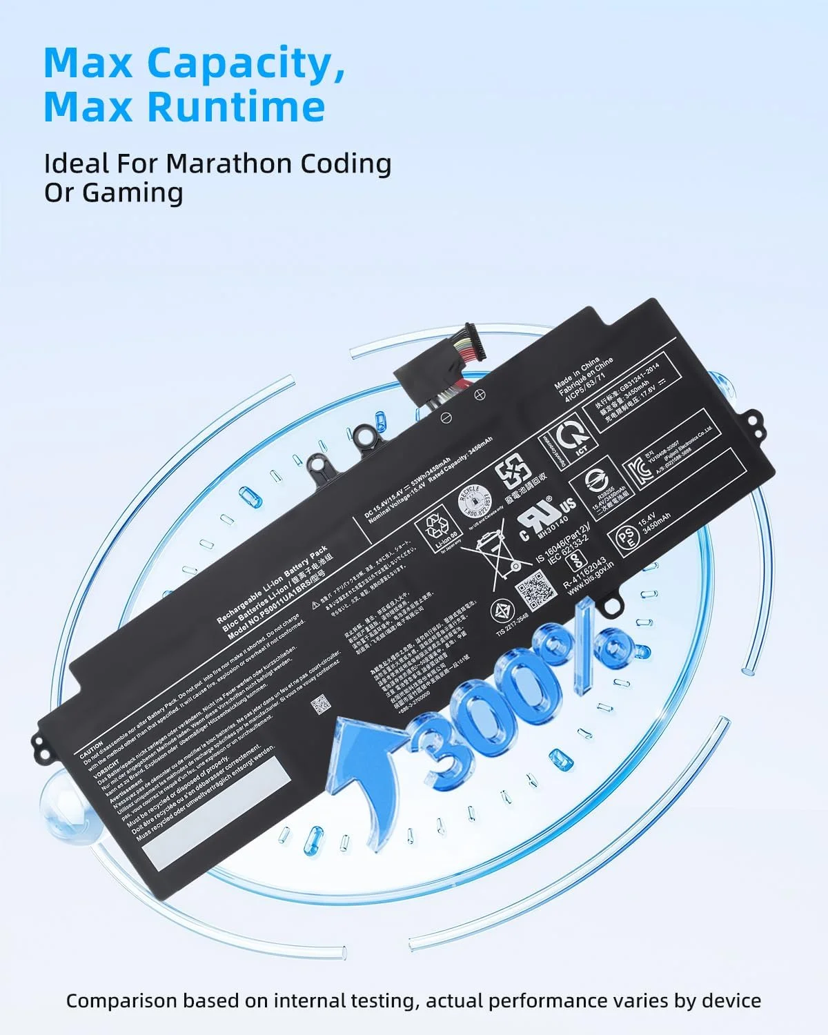 باتری لپ تاپ 53Wh PS0011UA1BRS جایگزین برای Toshiba Dynabook Portege X30L-J PCR10A-009003 PCR10L-13L011 PCR10T-04N00X PCR12U Series 4ICP5/63/71 (15.4V 3450mAh 4 سلولی) با عملکرد بالا