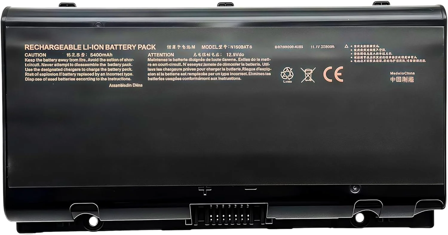باتری لپ تاپ 62Wh N150BAT-6 جایگزین برای Clevo N150 MVGOS F5 F5-150a Z6 6-87-N150S-4292 11.1V سری با عملکرد بالا