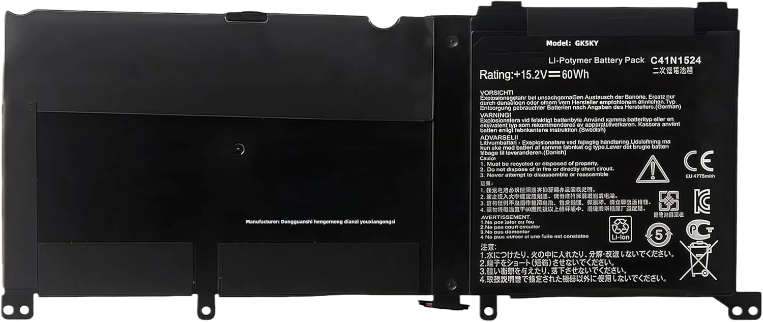 باتری لپ تاپ 60Wh C41N1524 برای ایسوس ZenBook G60V N501JW-1A N501JW-1B N501JW-2A N501JW-2B N501VW N501VW-2B UX501JW سری 0B200-01250200 C41PMC5 با عملکرد بالا