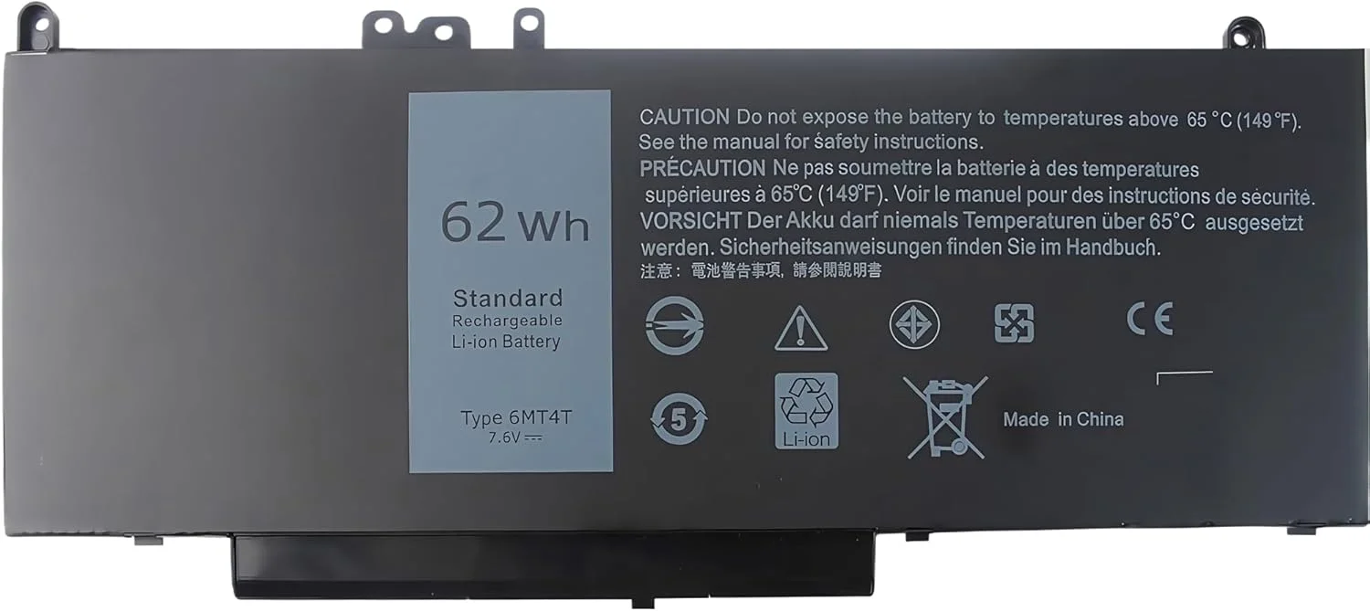 باتری لپ تاپ 62Wh 6MT4T برای دل Latitude E5470 E5570 نوت بوک 15.6 اینچی Precision 15 3510 M3510 سری، سازگار با 7V69Y TXF9M 79VRK 07V69Y 0HK6DV 079VRK 0TXF9M با عملکرد بالا