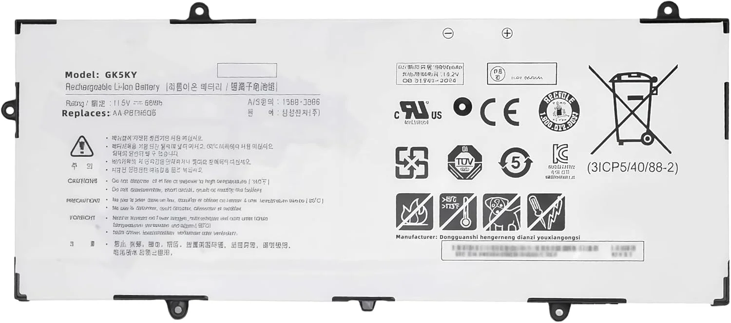 باتری لپ تاپ 66Wh AA-PBTN6QB PBTN6QB جایگزین برای Samsung NP900X5N NT900X5N NP900X5N-K07HK NP900X5N-L01US NT900X5N-K59W NT900X5N-K58L سری 900X5N نوت بوک با عملکرد بالا