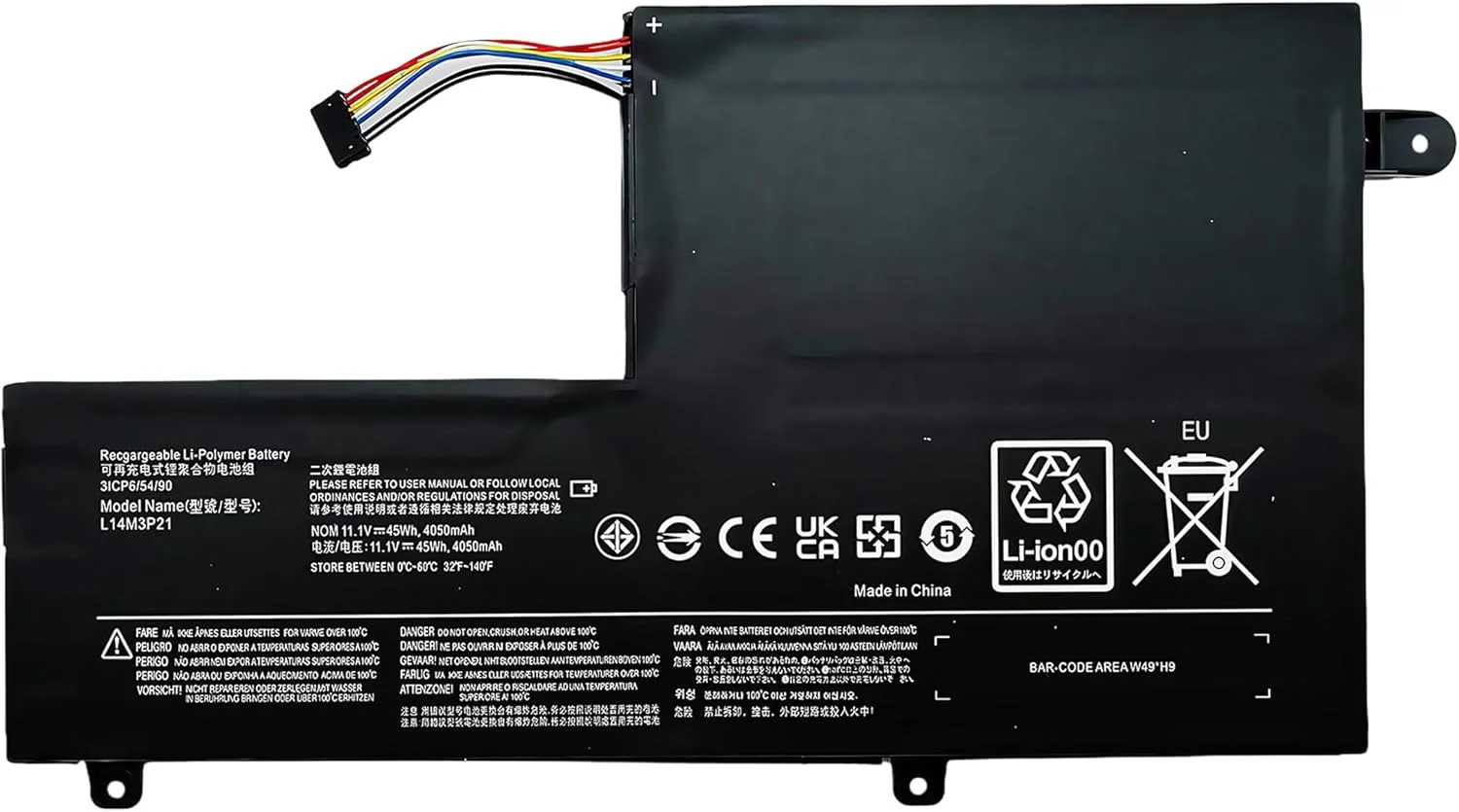 باتری لپ تاپ 45Wh L14M3P21، 11.1 ولت، 4050 میلی آمپر ساعت، جایگزین برای لنوو IdeaPad 310S 320S 500S 510S 520S Edge 2-1580 Flex 3 1470 1480 L14L3P21 L14M2P21 L14L2P21 L15M3PB0 با عملکرد بالا
