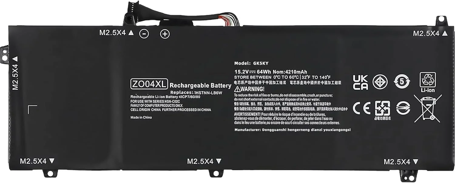 باطری لپ تاپ 64Wh ZO04XL HSTNN-KB6W برای ایستگاه کاری موبایل HP ZBook Studio G3 G4 مدل های ZO04 ZO06 ZO06XL 808396-421 808450-001 808450-002 HSTNN-CS8C HSTNN-C88C HSTNN-LB6W با عملکرد بالا