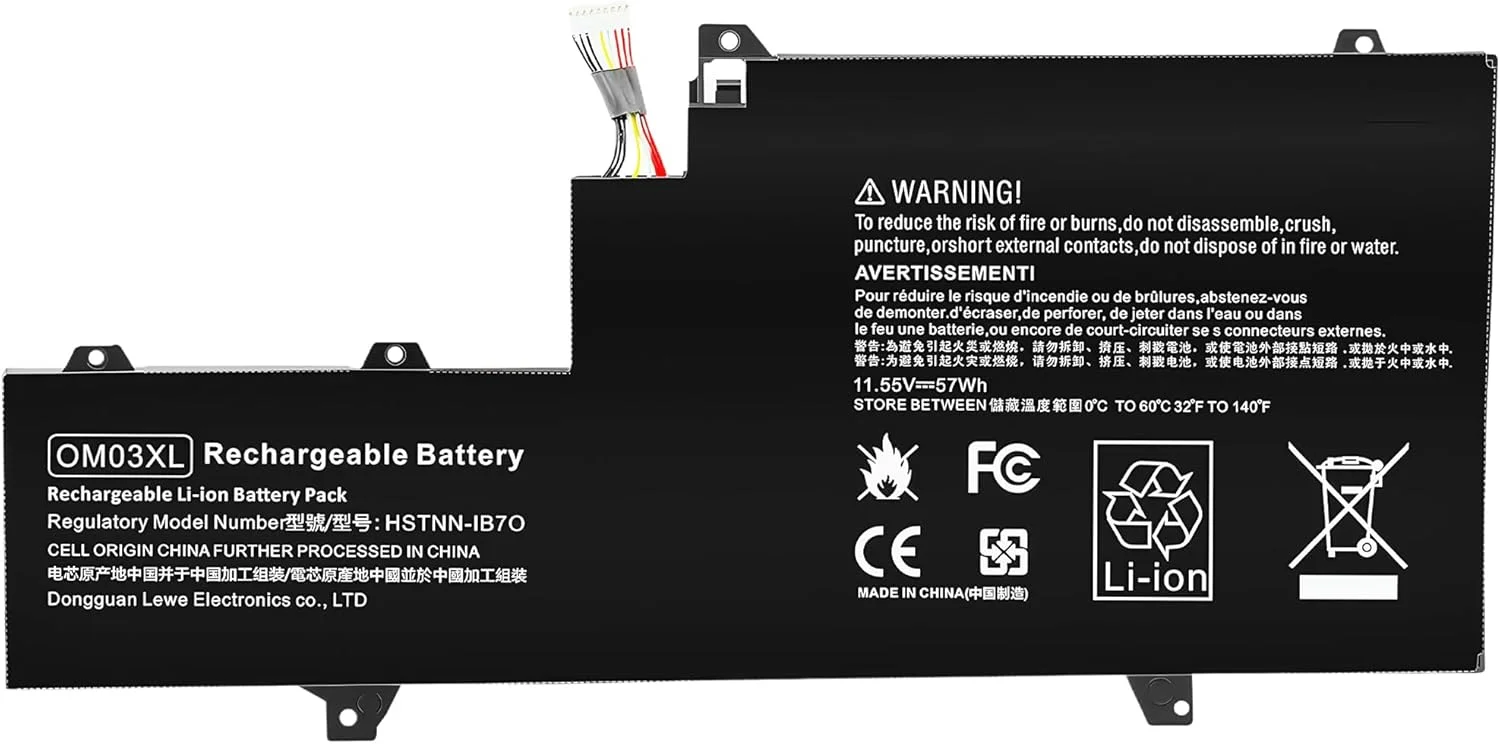 باتری لپ تاپ 57Wh OM03XL HSTNN-IB7O 863167-171 سازگار با نوت بوک های سری HP EliteBook x360 1030 G2. HP OM03XL 3057XL 863167-1B1 863167-171 863280-855 HSN-I04C با عملکرد بالا