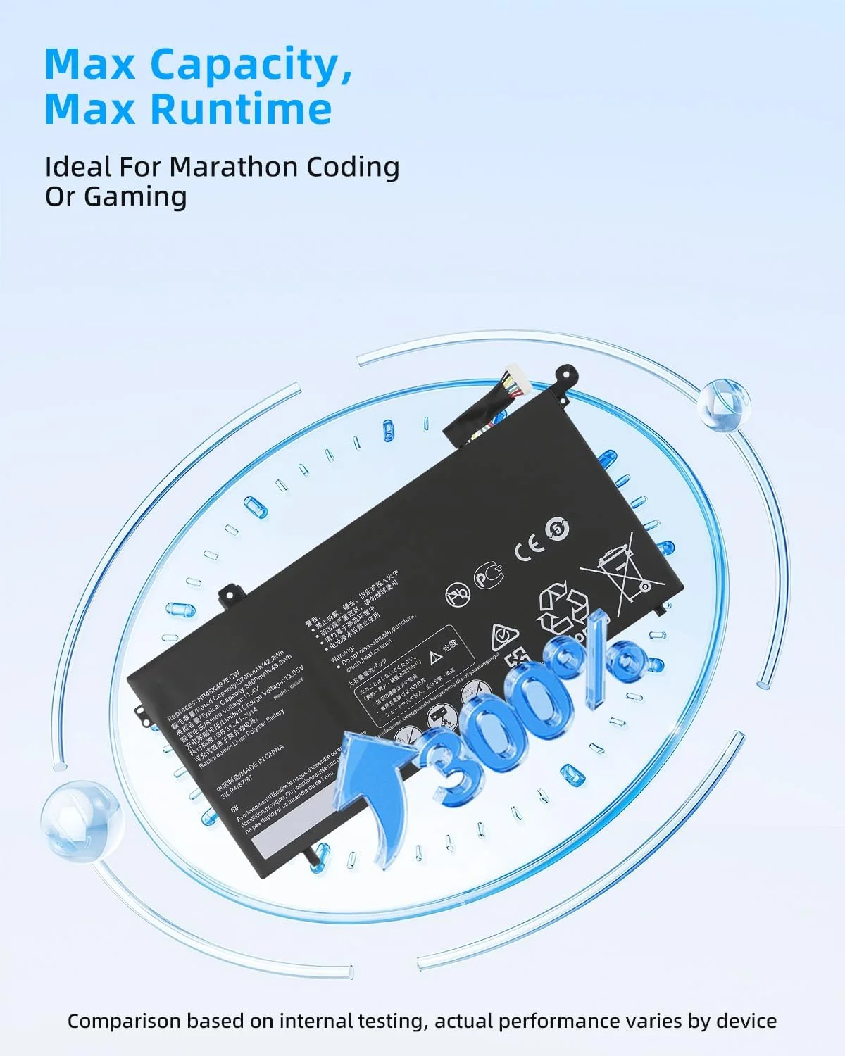 باتری جدید لپ تاپ 42.2Wh HB46K497ECW برای هوآوی MateBook D 53010BAJ Matebook D I5 128G Matebook D I5 1TB Matebook D I5 8G MRC-W50 MRC-W60 MRC-W70 PI-W19 (11.4V 3700mAh/) با عملکرد بالا