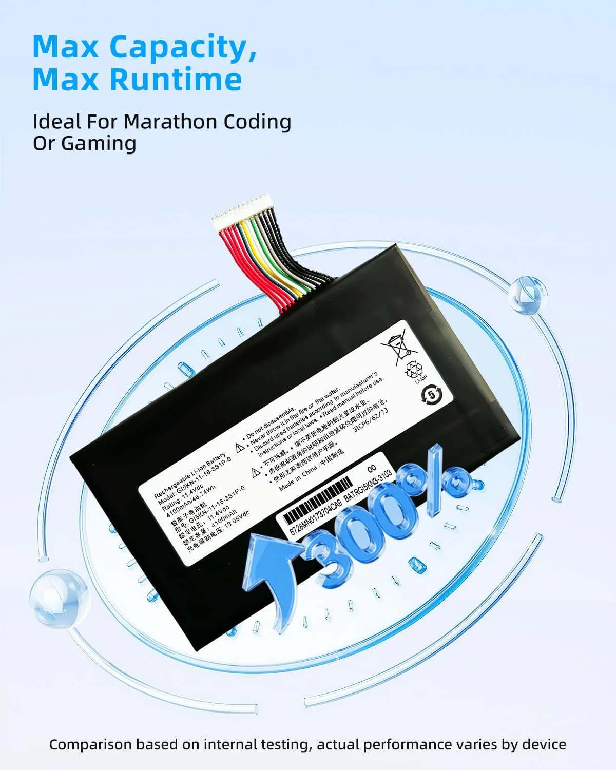 باتری لپ تاپ جایگزین 46.74Wh GI5KN GI5KN-11-16-3S1P-0 GI5KN-00-13-3S1P-0 GI5CN-00-133S1P-0 برای Hasee Z7M-i7 R0 Z7M-SL7 D2 Z7M-i78172 11.4V با عملکرد بالا