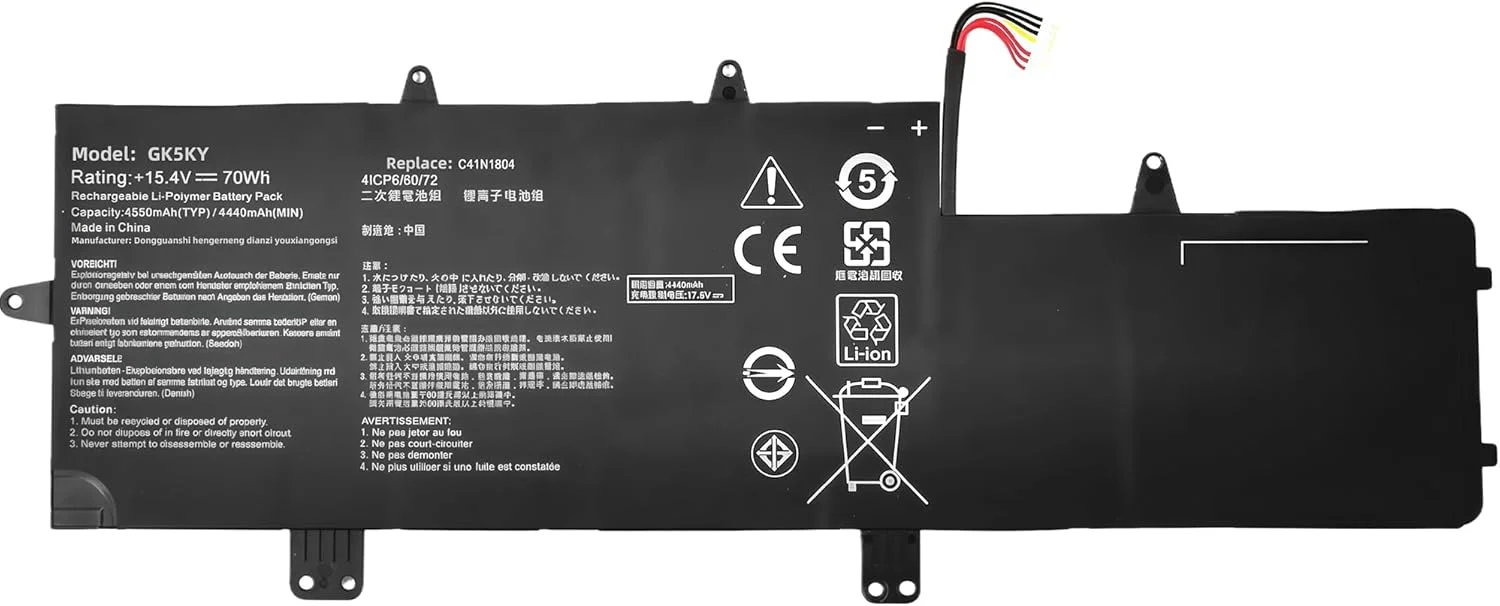 باتری لپ تاپ 70wh C41N1804 جایگزین برای ایسوس ZenBook Pro 14 UX450FDX UX450FD UX480 UX480FD UX450FDX-1A UX450FDX با عملکرد بالا