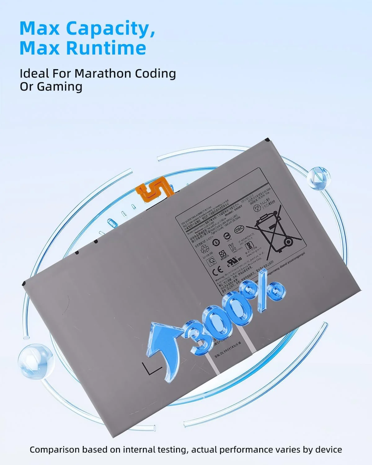 باتری جایگزین لپ تاپ 37.83Wh EB-BT975ABY برای تبلت سامسونگ گلکسی تب S7 پلاس 12.4 اینچ 2020 مدل های SM-T970 SM-T975 SM-T975N SM-T976B SM-T976N SM-T978U سری نوت بوک مشکی با عملکرد بالا