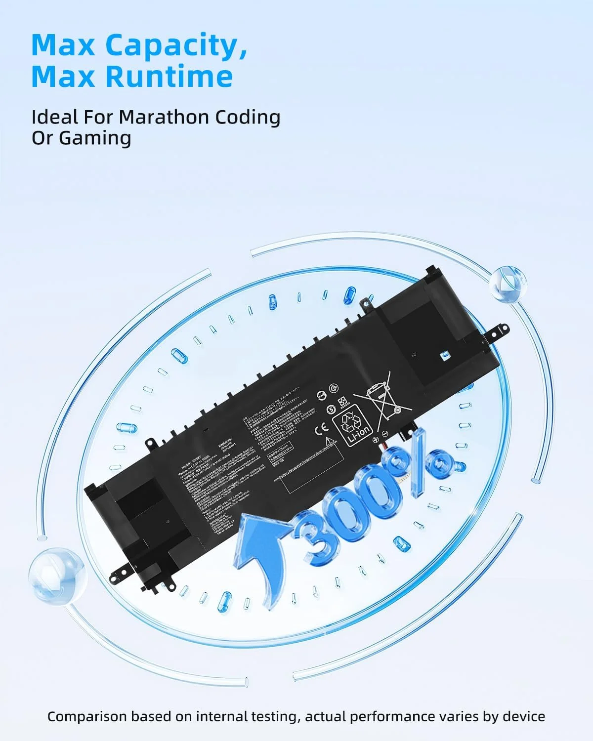 باتری لپ تاپ 50Wh C31N1841 برای ASUS ZenBook UX333FAC UX334FA UX334FL UX433FL UX433FLC UM433DA UM433IQ UM434DA UM434IQ UX434DA UX434F UX434FA UX434FL UX434FAC UX434FAW سری با عملکرد بالا