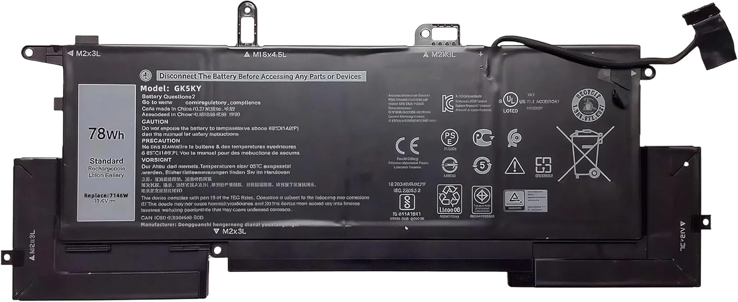 باتری لپ تاپ 78Wh 7146W جایگزین برای دل سری Latitude 7400 2-in-1 9410 2-in-1 مدل های 0C76H7 NF2MW 0G8F6M C76H7 2K0CK 85XM8 8W3YY CHWV6 02K0CK G8F6M با عملکرد بالا
