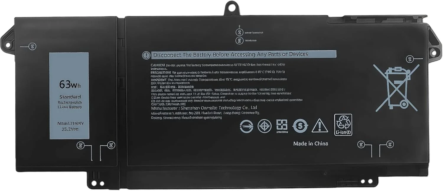 باتری لپ تاپ 63Wh 7FMXV جایگزین برای دل Latitude 5320 7320 7420 7520 برای Latitude 5320 2-in-1, 7320 2-in-1, 7420 2-in-1 P133G P110F TN2GY 9JM71 4M1JN 1PP63 727CG HDGJ8 با عملکرد بالا