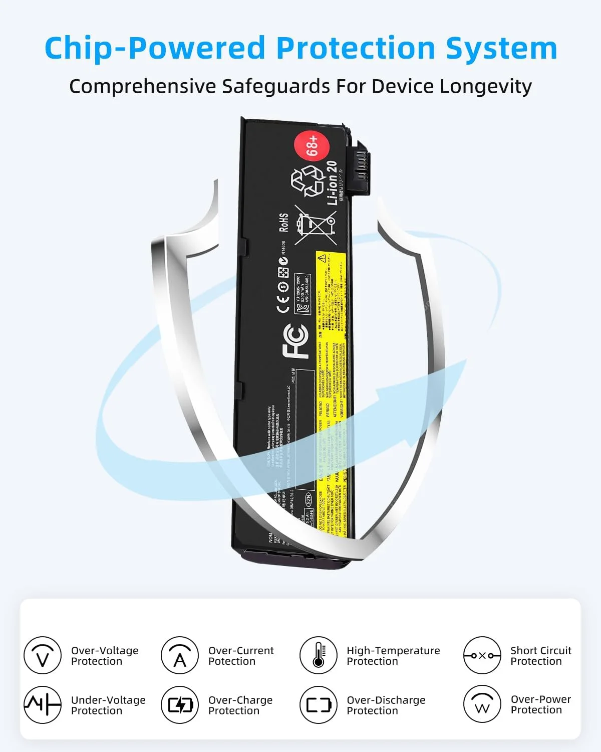 باتری 58Wh 68+ برای لپ تاپ های لنوو Thinkpad T440 T440I T450 T440s T450s T460 T460P T470P T550 T560 L450 L460 L470 P50s W550s S440 0C52861 45N1125 45N1126 با عملکرد بالا