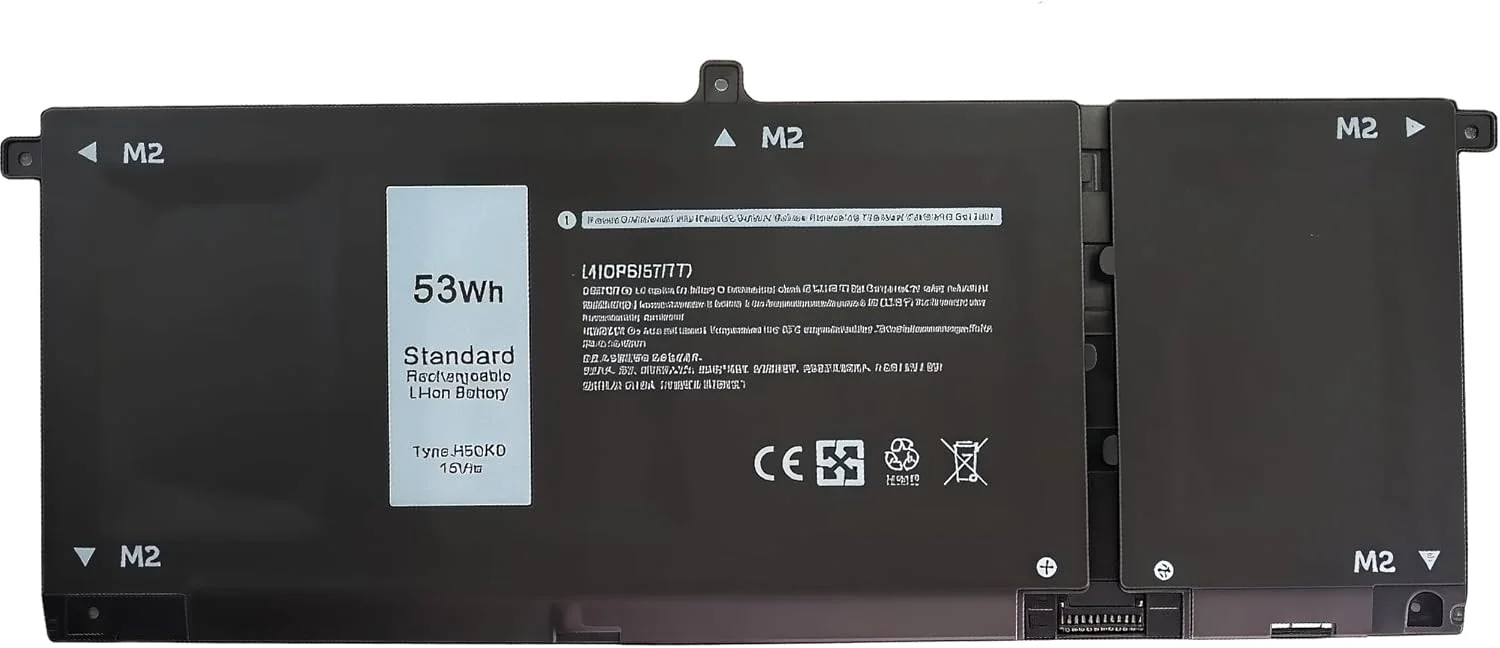 باتری لپ تاپ 53Wh H5CKD 15V جایگزین برای دل مناسب برای Inspiron 5400 5406 7405 7300 7306 7500 7506 2-in-1 نقره ای 5300 5301 5401 5402 5408 با عملکرد بالا