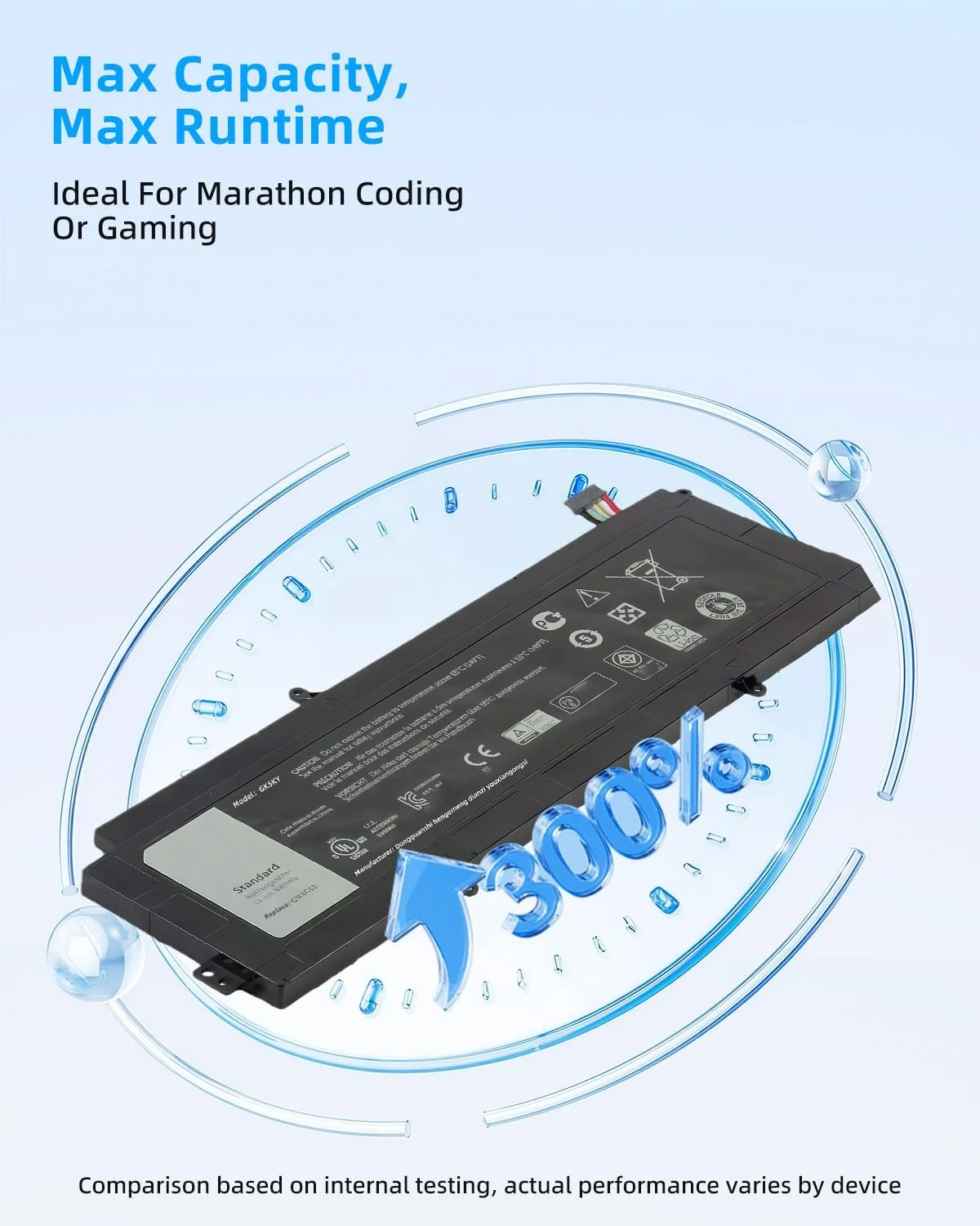 باتری لپ تاپ 50 وات CB1C13 01132N NHXVW جایگزین باتری لپ تاپ دل سری Chromebook 11 با عملکرد بالا