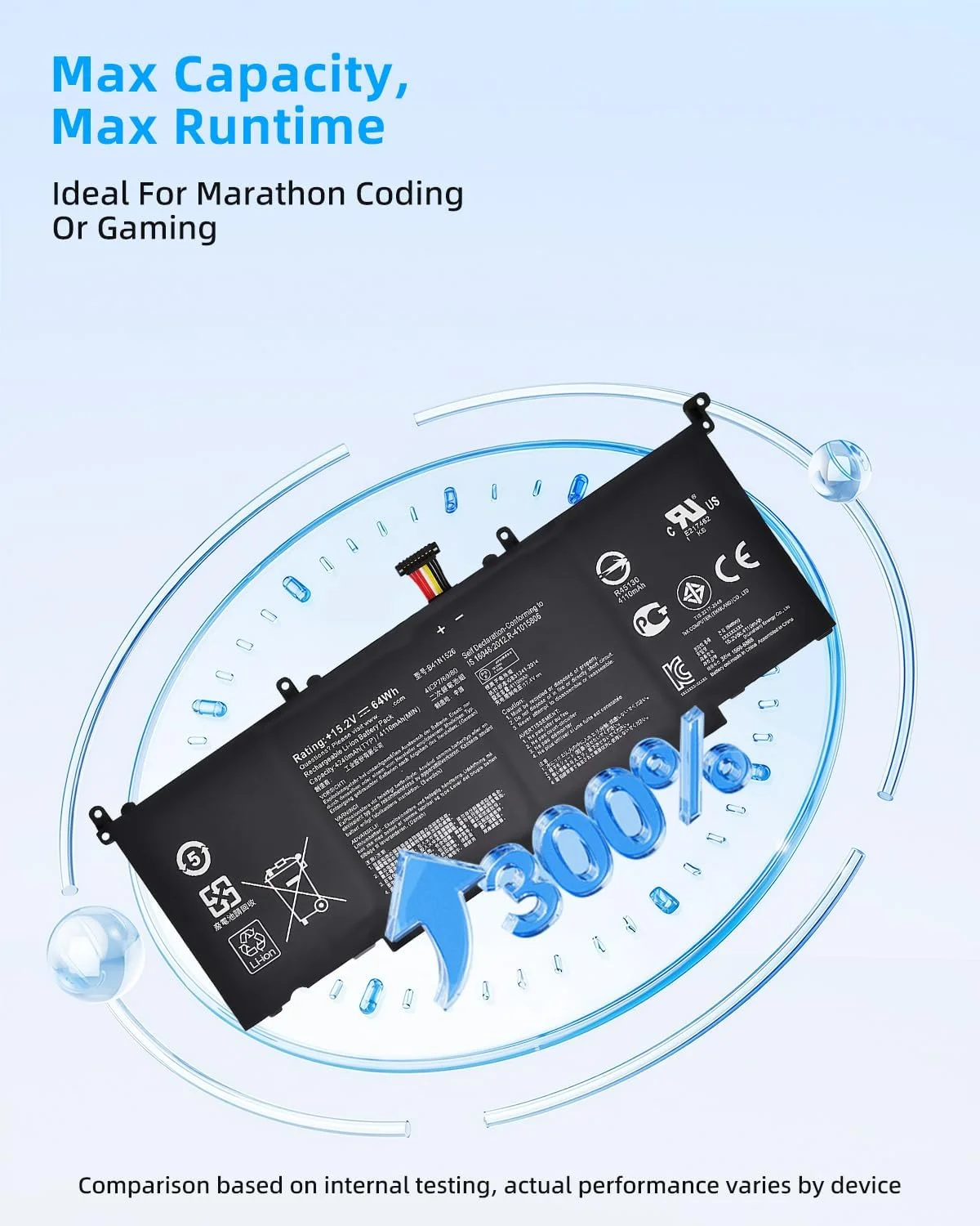 باتری لپ تاپ 64Wh B41N1526 برای ایسوس ROG Strix GL502 GL502V GL502VT GL502VT-1A S5 S5VT6700 15.2V با عملکرد بالا باتری لپ تاپ 64Wh B41N1526 برای ایسوس ROG Strix GL502 GL502V GL502VT GL502VT-1A S5 S5VT6700 15.2V با عملکرد بالا