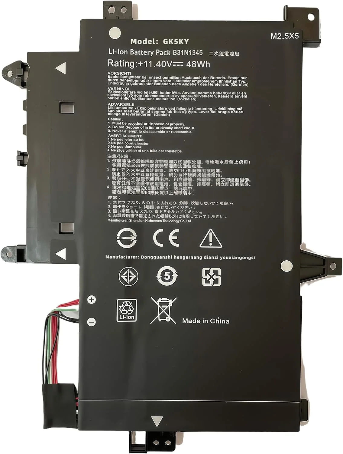 باتری جایگزین لپ تاپ 48WH B31N1345 برای سری Asus TP500L TP500LA TP500LB TP500LN مدل B31BN9H 0B200-00990100 با عملکرد بالا