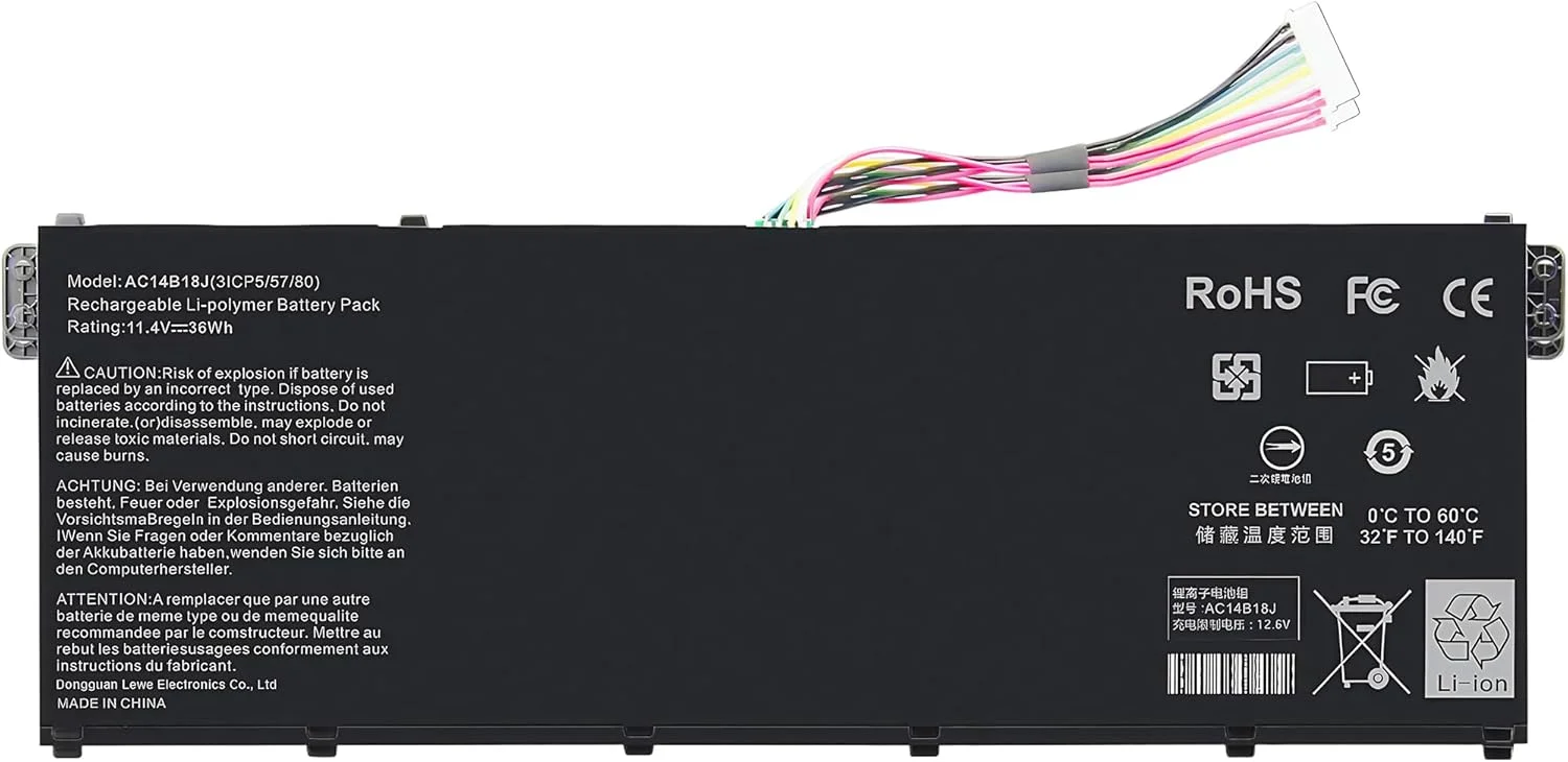 باطری لپ تاپ 36Wh AC14B18J مناسب برای Acer TravelMate B115-M B115-MP و Acer Aspire E3-111 / V3-111 / V3-111P / V5-122 /V5-122P / V5-132 / V5-132P و Acer Chromebook 13 CB5-311 با عملکرد بالا