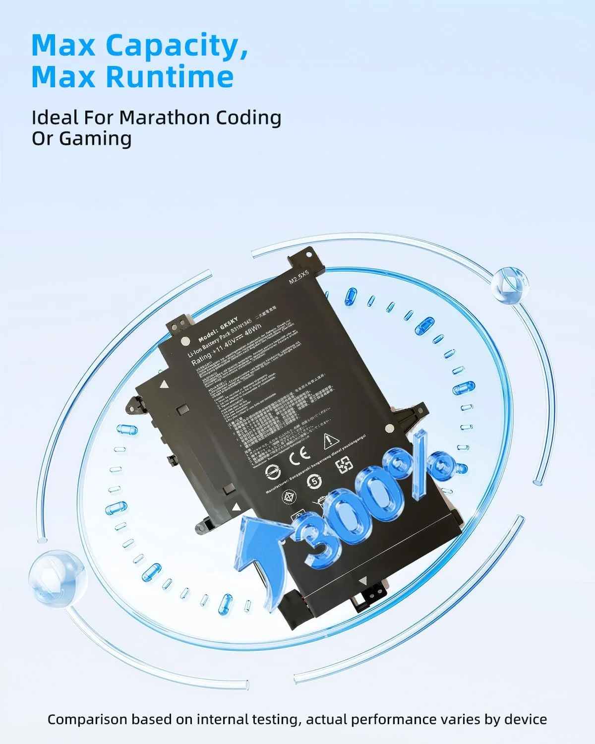 باتری جایگزین لپ تاپ 48WH B31N1345 برای سری Asus TP500L TP500LA TP500LB TP500LN مدل B31BN9H 0B200-00990100 با عملکرد بالا باتری جایگزین لپ تاپ 48WH B31N1345 برای سری Asus TP500L TP500LA TP500LB TP500LN مدل B31BN9H 0B200-00990100 با عملکرد بالا