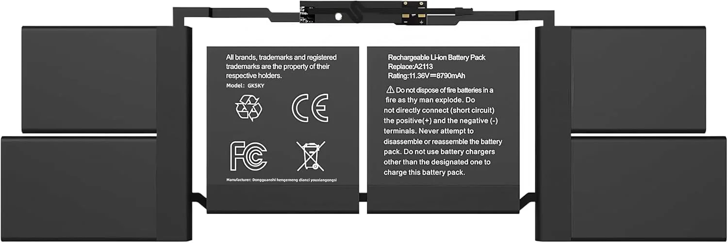 باتری لپ تاپ 58.19WH A2113 A2141 جایگزین برای مک بوک پرو 16 اینچی A2141 (نسخه 2019) EMC 3347، مناسب برای MVVJ2xx/A MVVK2xx/A MVVL2xx/A MVVM2xx/A با عملکرد بالا