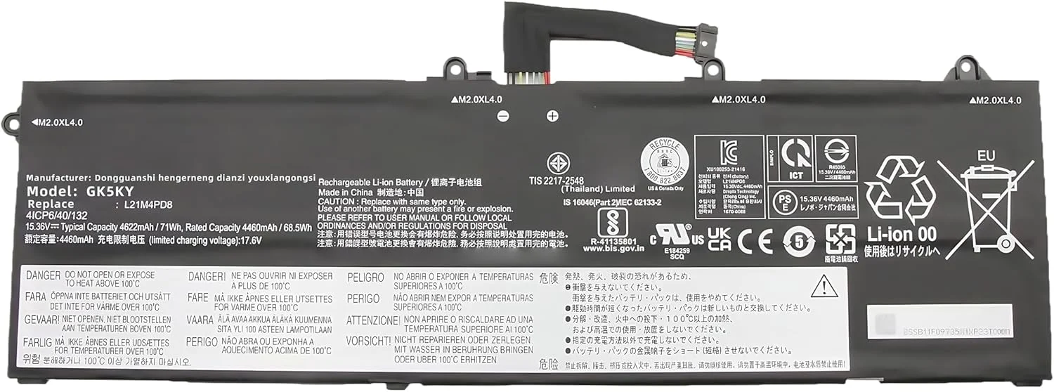 باتری لپ تاپ 71Wh L21M4PD8 L21L4PD8 5B11F09737 SB11F09739 5B11F09740 4ICP6/40/133 4ICP6/40/132 جایگزین برای لنوو ThinkBook 16 G4+ ARA IAP Series Notebook با عملکرد بالا