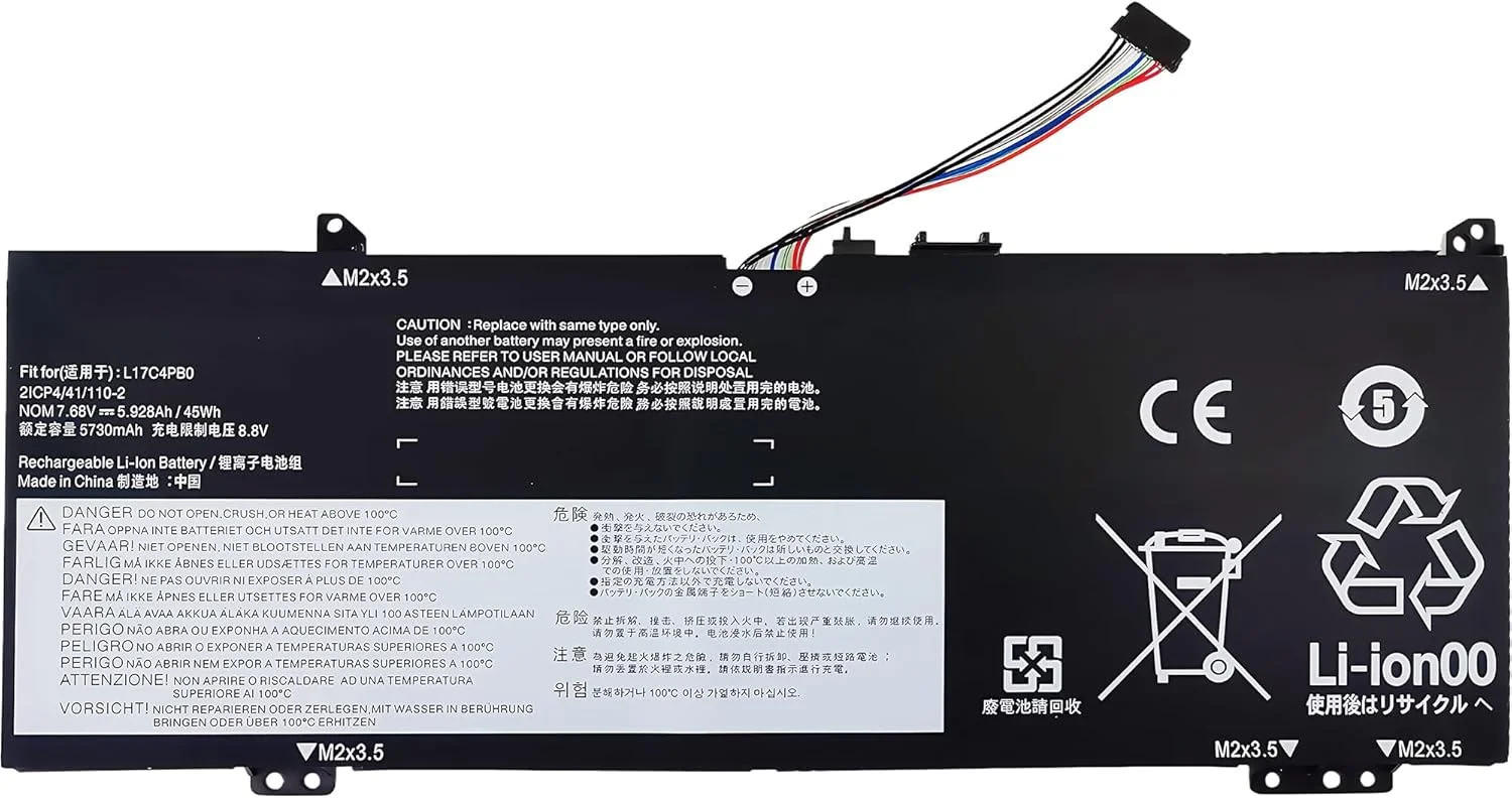 باتری 45Wh L17C4PB0 برای لنوو Flex 6-14IKB 6-14ARR، IdeaPad 530S-14ARR 530S-14IKB 530S-15IKB، Yoga 530-14ARR 530-14IKB، XiaoXin، Air 14IKBR 15IKBR 15ARR 15IWL با عملکرد بالا