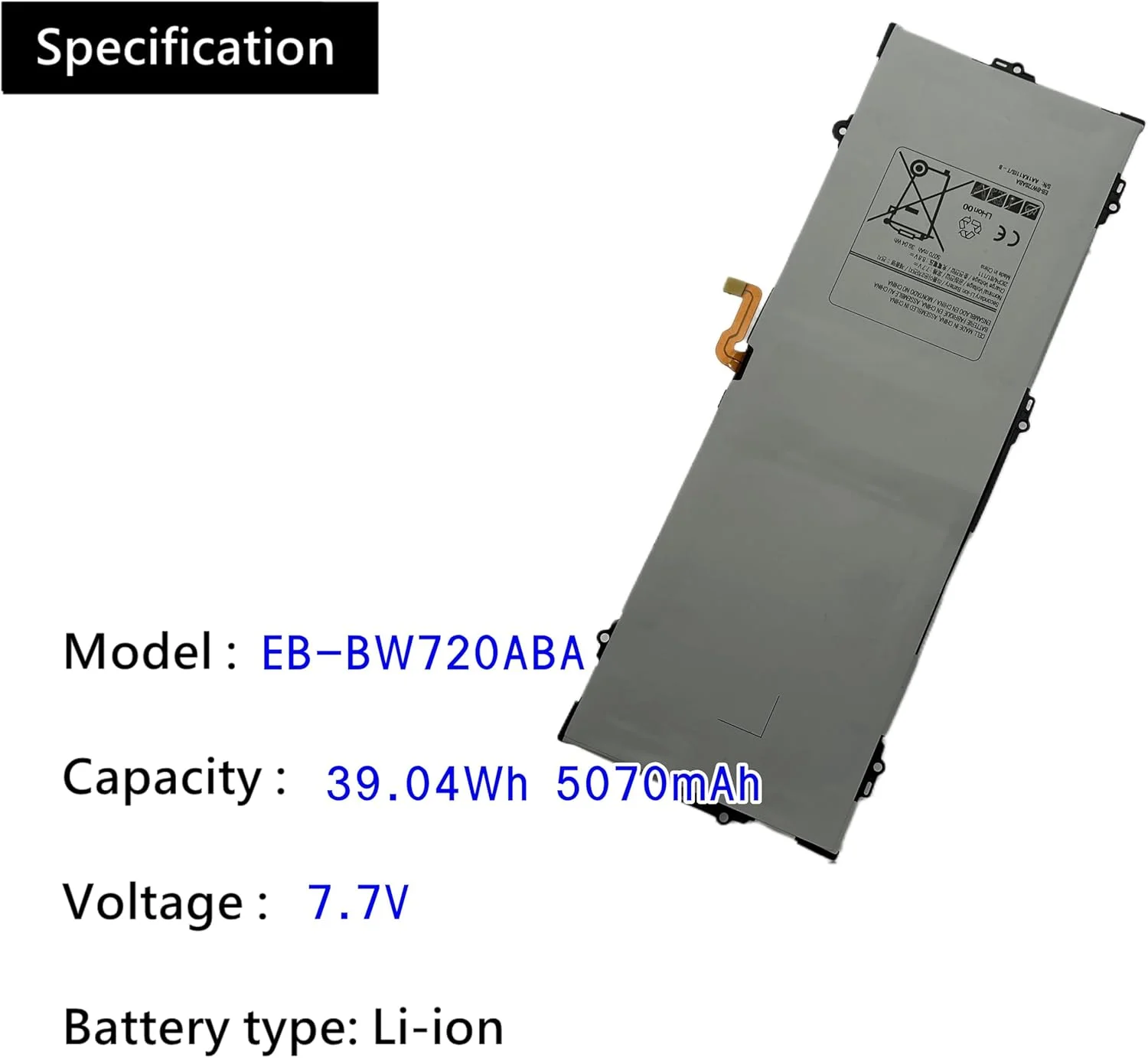 باتری جایگزین EB-BW720ABA EB-BW720ABE برای Samsung Chromebook Plus V2 XE310XBA XE350XBA XE520QAB XB521QAB K01US K02US K03US Galaxy Book 12 SM-W720 SM-W723 SM-W723Q SM-W727V AA-PBMN2HO باتری جایگزین EB-BW720ABA EB-BW720ABE برای Samsung Chromebook Plus V2 XE310XBA XE350XBA XE520QAB XB521QAB K01US K02US K03US Galaxy Book 12 SM-W720 SM-W723 SM-W723Q SM-W727V AA-PBMN2HO