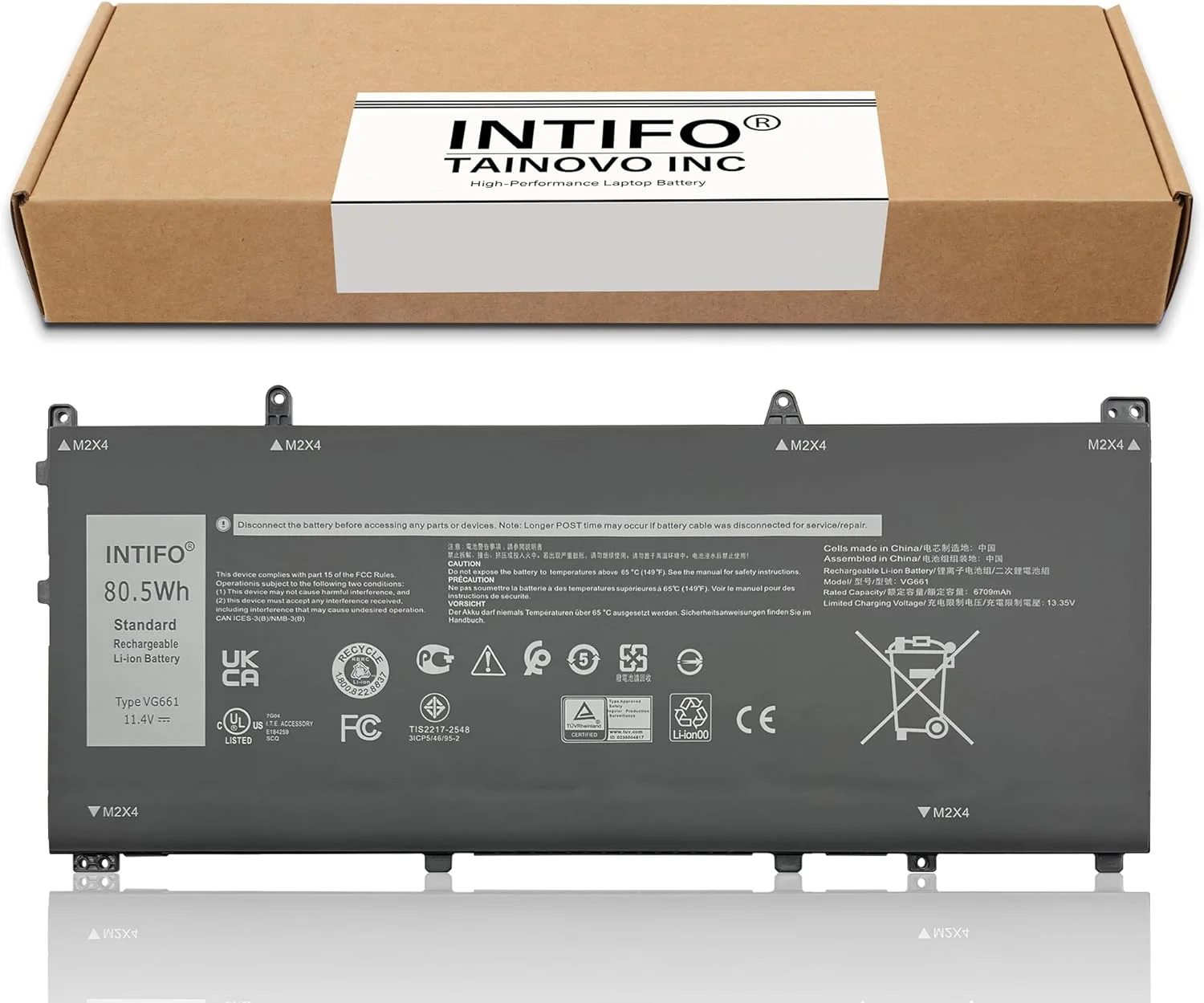 باتری لپ تاپ 80.5Wh VG661 سازگار با سری های Dell Alienware X14 R1 R2 مدل های 0GD3C9 GD3C9 0V4N84 V4N84 [11.4V 6709mAh 6 سلولی]