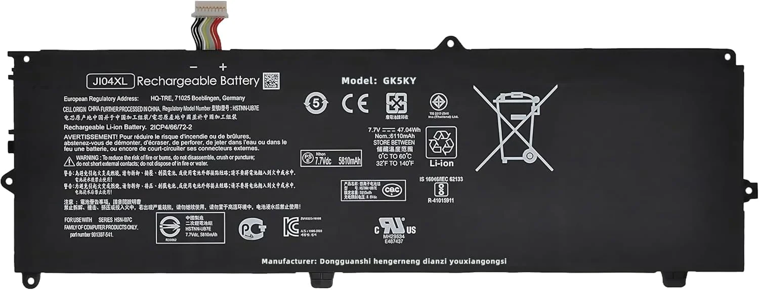 باطری لپ تاپ 47.04Wh JI04XL JI04 برای HP Elite X2 1012 G2 1LV76EA سری G2-1LV76EA مدل J104XL HSTNN-UB7E HSTNN-DB8I 901307-2C1 HSN-I07C 901307-541 901247-855 JI04047XL 2ICP4/66/72-2 با عملکرد بالا