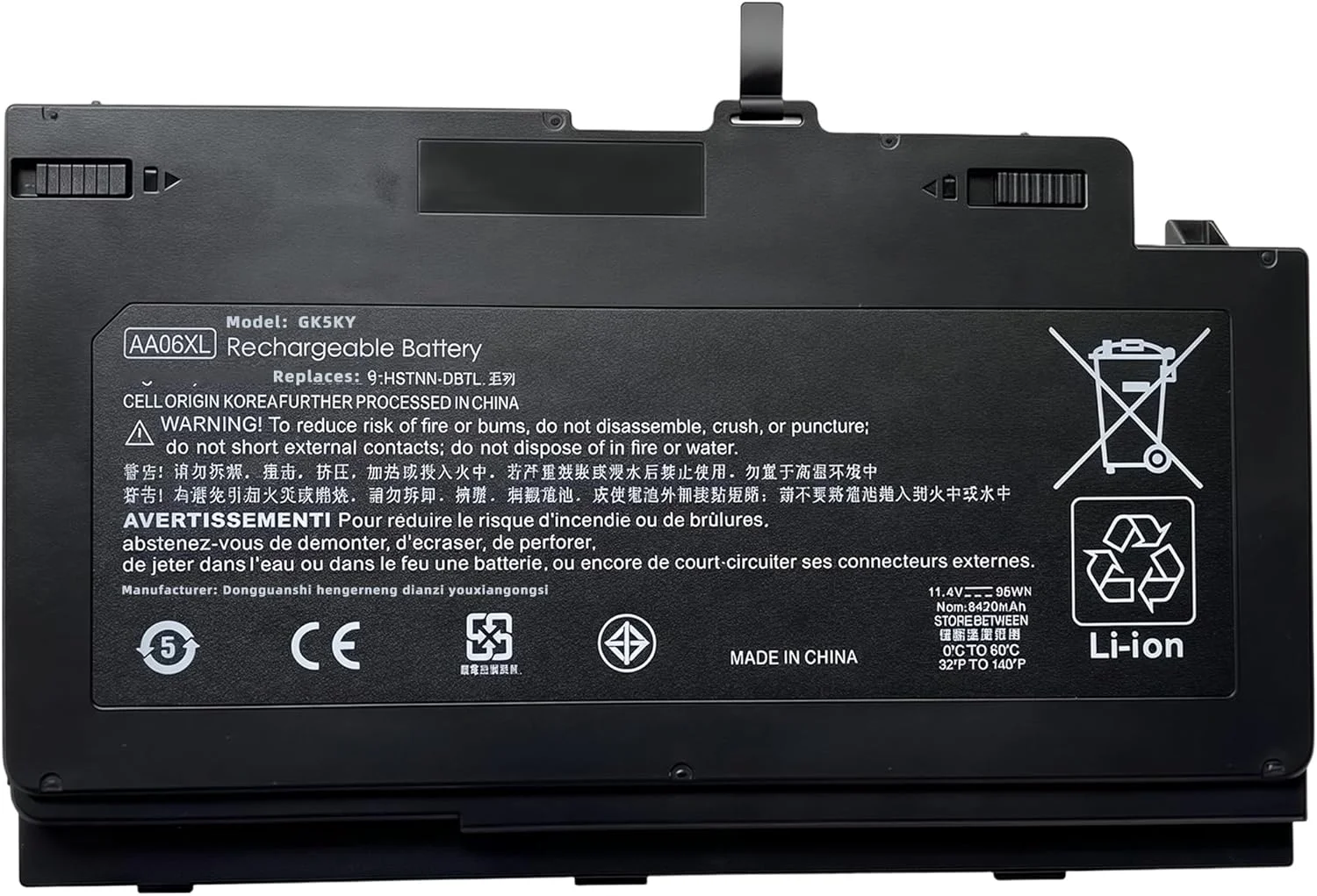 باتری لپ تاپ 96Wh AA06XL برای HP ZBook 17 G4 G4-2ZC18ES G4-1RR26ES G4-Y6K23EA Z3R03AA Z3R03UT سری HSTNN-DB7L AA06096XL 852711-850 852527-241 852527-242 852527-222 852527-221 با عملکرد بالا