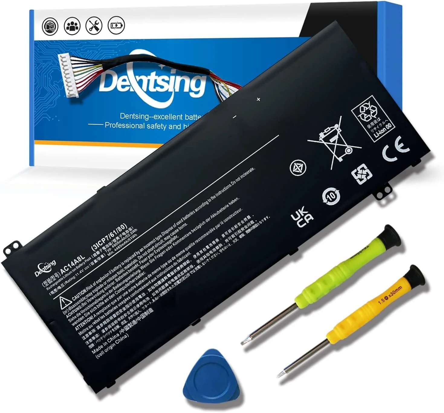 باتری لپ تاپ جایگزین Dentsing AC14A8L برای ACER V15 Nitro Aspire VN7-571 VN7-591 VN7-571G VN7-791G VN7-591G-77A9 VN7-791 Series AC14A8L(3ICP7/61/80) 11.4V 52.5Wh